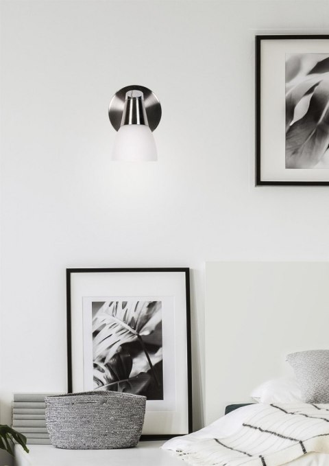 LAMPA ŚCIENNA KINKIET CANDELLUX SELIA 91-69979 G9 NIKIEL MAT/CHROM BIAŁY