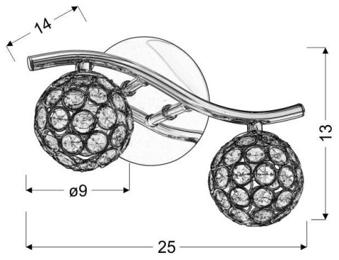 LAMPA ŚCIENNA KINKIET CANDELLUX STARLET 92-85798 G9 CHROM/TRANSPARENT