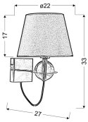 LAMPA ŚCIENNA KINKIET CANDELLUX TESORO 21-29522 E14 SREBRNY