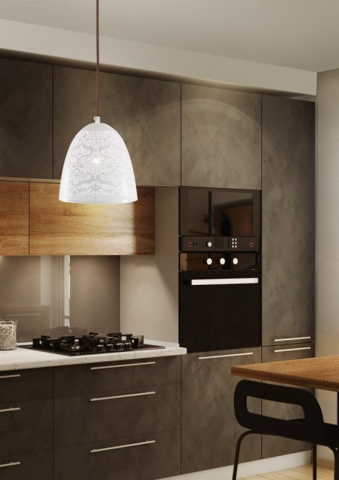 LAMPA SUFITOWA WISZĄCA CANDELLUX BENE 31-70340 STOŻEK E27 AŻUROWY BIAŁY