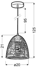 LAMPA SUFITOWA WISZĄCA CANDELLUX BENE 31-70340 STOŻEK E27 AŻUROWY BIAŁY