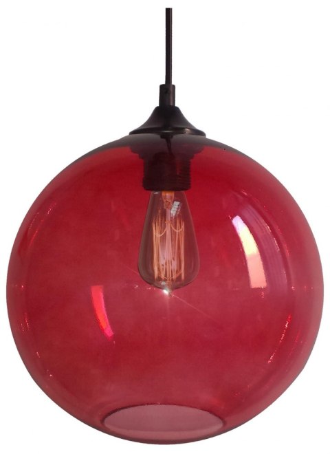 LAMPA SUFITOWA WISZĄCA CANDELLUX EDISON 31-21410 E27 CZERWONY + ŻARÓWKA