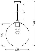 LAMPA SUFITOWA WISZĄCA CANDELLUX EDISON 31-21410 E27 CZERWONY + ŻARÓWKA