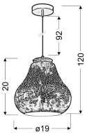 LAMPA SUFITOWA WISZĄCA CANDELLUX GALACTIC 31-56108 E27 3D