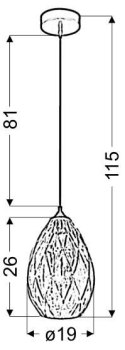 LAMPA SUFITOWA WISZĄCA CANDELLUX GRAN 31-51455 E27 ZŁOTY