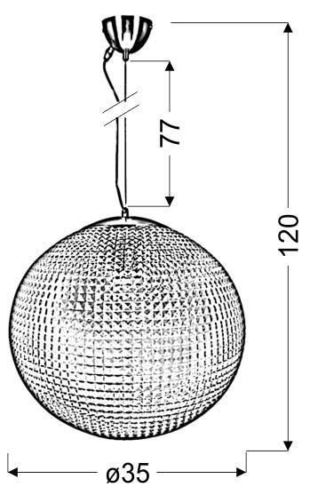 LAMPA SUFITOWA WISZĄCA CANDELLUX LUCIDA 31-51165 E27 BEZBARWNY