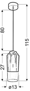 LAMPA SUFITOWA WISZĄCA CANDELLUX TUBE 31-51288 E27 FIOLETOWY