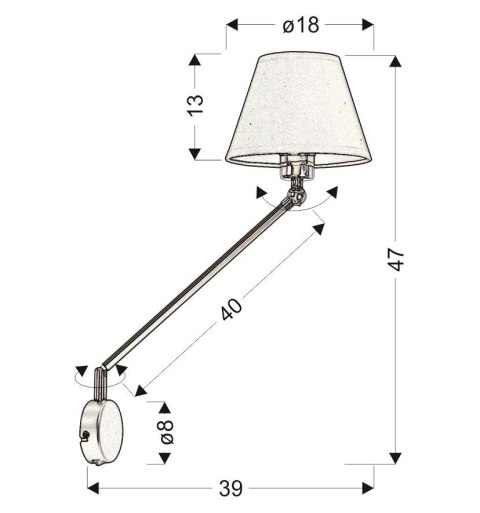 LAMPA SCIENNA KINKIET CANDELLUX FILLY 21-73891 CZARNY MATOWY