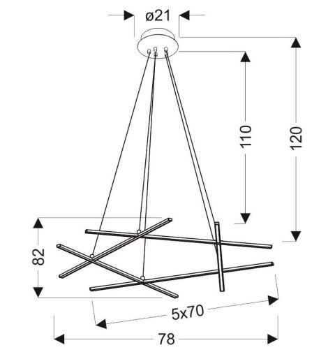 LAMPA SUFITOWA WISZĄCA CANDELLUX APETI ANDROS LED SREBRNY 4000K