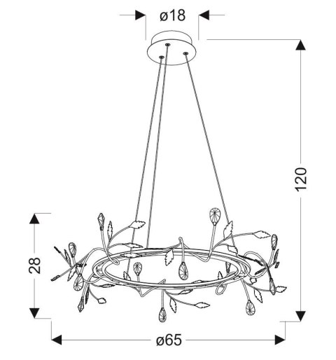 LAMPA SUFITOWA WISZĄCA CANDELLUX APETI GIAROS LED CZARNY 4000K