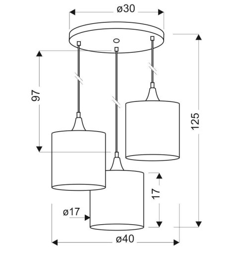 LAMPA SUFITOWA WISZĄCA CANDELLUX LONG 33-73969 CZARNY