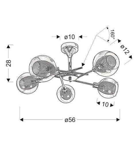 LAMPA SUFITOWA WISZĄCA CANDELLUX OZZO 35-72252 CHROM KLOSZ BEZBARWNY