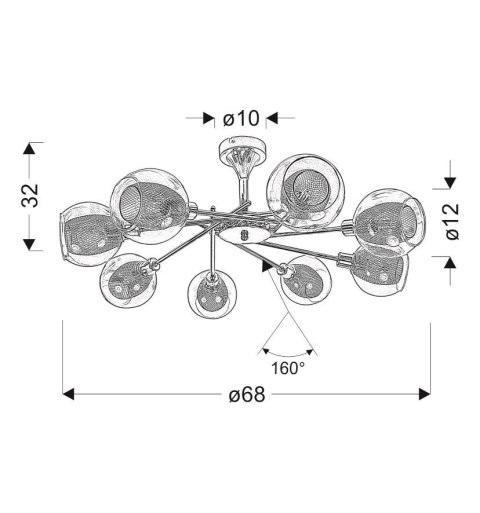 LAMPA SUFITOWA WISZĄCA CANDELLUX OZZO 38-72283 CHROM KLOSZ BEZBARWNY