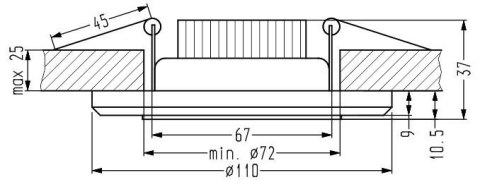 Oprawa stropowa oczko Candellux SSP-23 CH/TR+BL 8W LED 230V RING LED NIEBIESKI