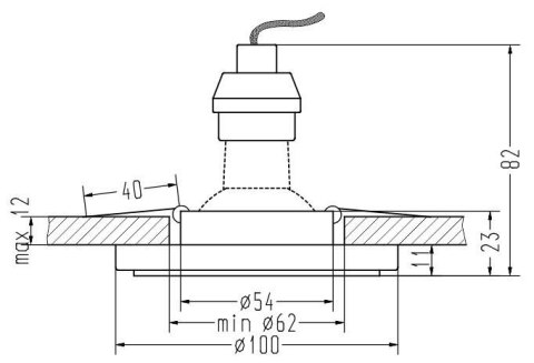 SK-92 CH/TR GU10 50W+LED SMD 3W 230V CHROM oczko sufitowe lampa sufitowa