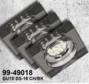 ZESTAW TRZECH OPRAW CANDELLUX SS-16 GU10 LED Z ŻARÓWKĄ LED CHROM SZKŁO CZARNE