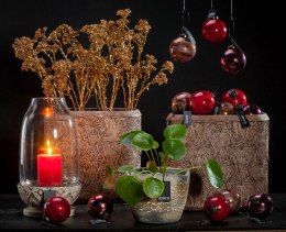 Roślina sztuczna - patrinia złota_Aluro świąteczny stroik