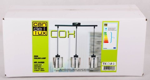 LAMPA SUFITOWA WISZĄCA CANDELLUX COX 33-53886 E27 CHROM