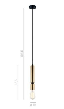 Lampa wisząca TORLA PEN-5041-1-BKBR