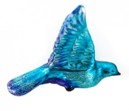 Bombka choinkowa szklana błękitny ptak 13cm