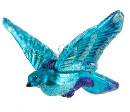 Bombka choinkowa szklana błękitny ptak 13cm