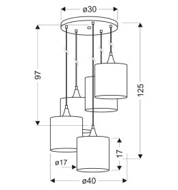 LAMPA SUFITOWA WISZĄCA CANDELLUX LONG 35-73976 CZARNY