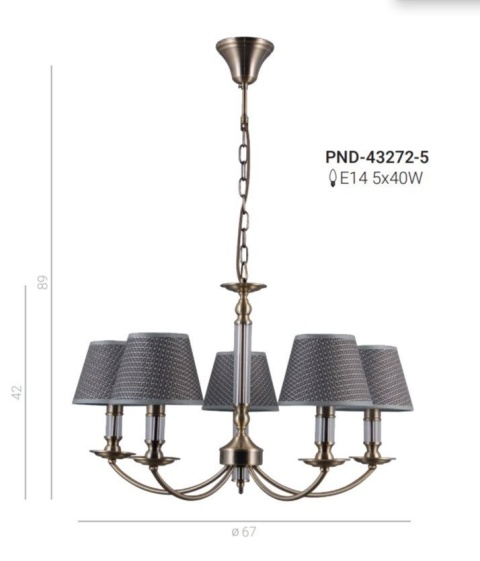 Lampa wisząca Zanobi PND-43272-5 Italux