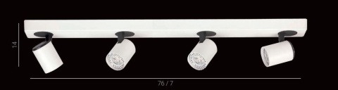 Listwa spot sufitowy z reflektorami Elvira Italux