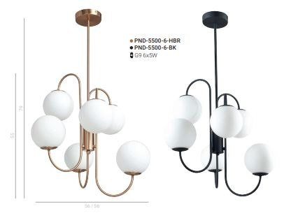 Lampa wiszaca GELA Italux PND-5500-6-BK