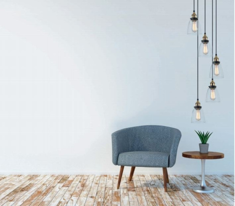 Lampa wisząca czarno złota zwis sufitowy Francis