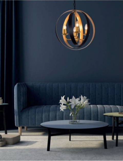 Lampa wisząca złoto czarna Kaia MD-BR16079-D4-B/G