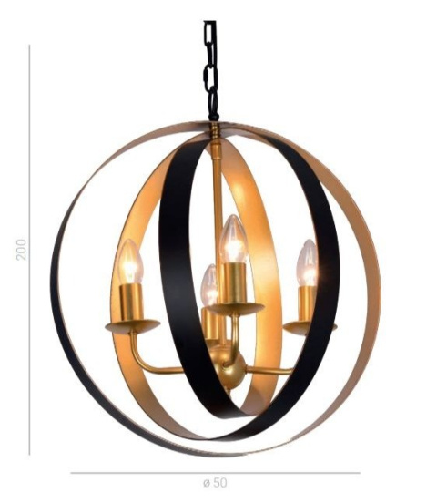 Lampa wisząca złoto czarna Kaia MD-BR16079-D4-B/G