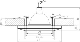 OPRAWA STROPOWA CANDELLUX SS-10 CH/BK MR16 CHROM OPR. STROP. STAŁA OKRĄGŁA SZKŁO CZARNE