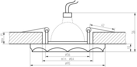 OPRAWA STROPOWA CANDELLUX SS-12 CH/MIX MR16 CHROM OPR. STROP. STAŁA OKRĄGŁA SZKŁO MIX COLOR