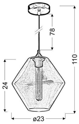 Lampa wisząca szklana zielona Bremen Candellux 31-36353