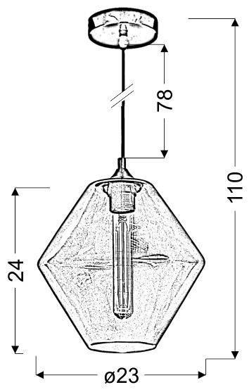 Lampa wisząca szklana zielona Bremen Candellux 31-36353