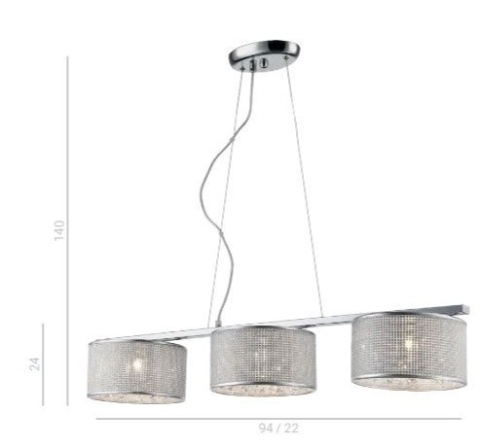 Lampa wisząca QUARTZ P0173-03Y CH Italux