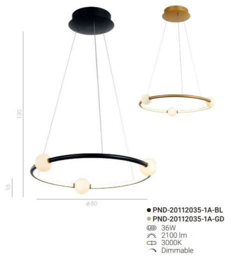 Lampa wisząca Lozanna PND-20112035-1A-BL Italux