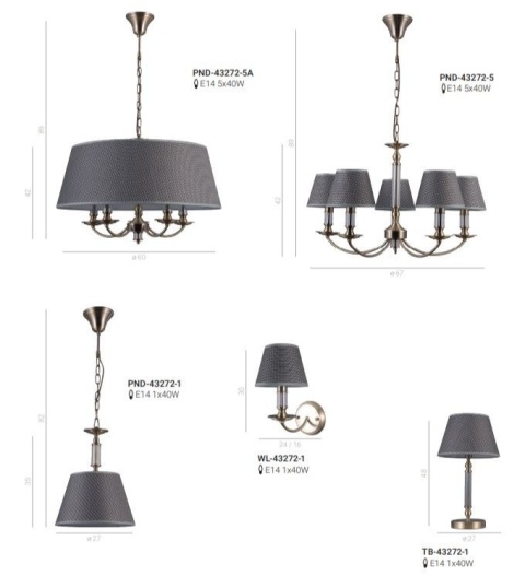 Lampa wisząca Zanobi PND-43272-5A Italux