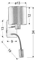 LAMPA ŚCIENNA KINKIET CANDELLUX SYLWANA 21-29287 E14 + LED Z WYŁĄCZNIKIEM CHROM / ZŁOTY