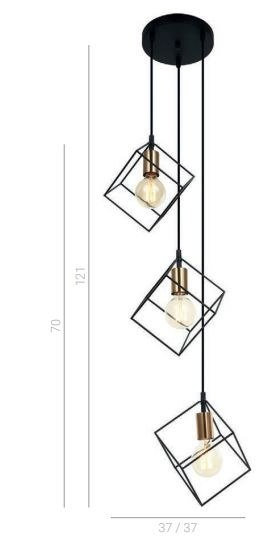 Lampa wisząca MORESTEL MDM-4244/3 BK+BRO Italux