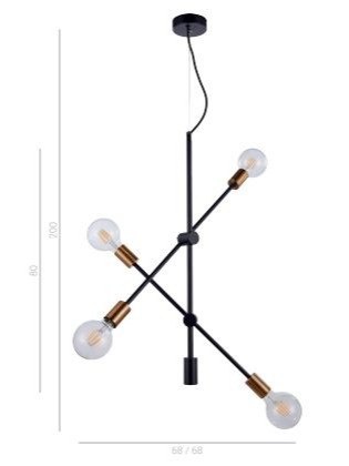 Lampa wisząca EDMOND MD-BR-262002-D4-G/B