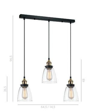 Lampa wisząca FRANCIS MDM-2563/3 GD+CL