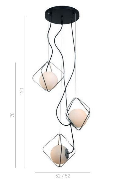 Lampa wisząca CANTO PEN-5696-3-BKCR Italux