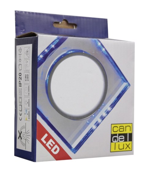 Oprawa stropowa oczko Candellux SSP-22 CH/TR+BL 8W LED 230V RING LED NIEBIESKI