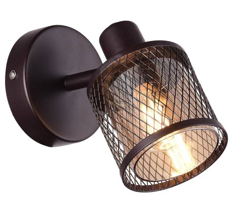 Kinkiet kawowe złoto klosz bursztynowy 40W E14 Canabera Candellux 91-81377