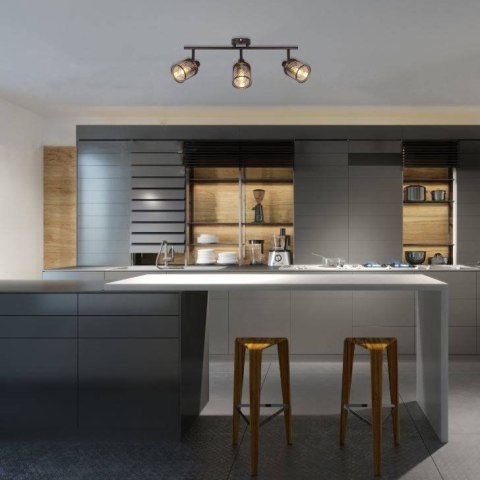 Lampa sufitowa kawowe złoto klosz bursztyn 3x40W Canabera Candellux 93-82541