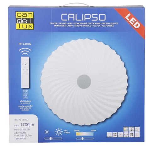 CALIPSO LAMPA SUFITOWA PLAFON 24W LED 38,5 CM ZMIENNA BARWA I JASNOŚĆ