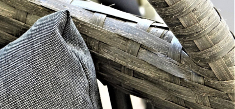 Fotel wiszący kokon kosz bujany szary technorattan