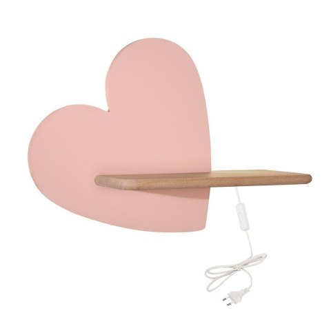 Kinkiet LED 5W lampka dziecka półka serce różowe Heart Candellux 21-84569